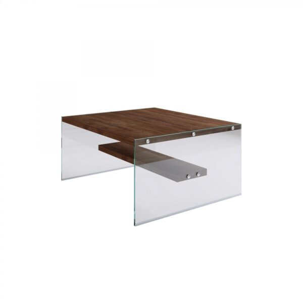 Konferenční stolek GLASS 75 cm ořech
