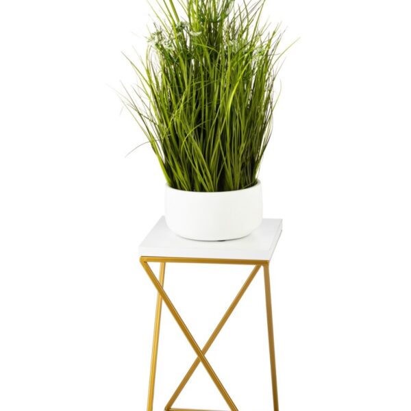 Květinový stojan LOFT III 40 cm zlatý/bílý