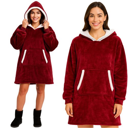 Mikina s oversize kapucňou RUHHY Farba: červená Mikina s oversize kapucňou RUHHY Farba: červená