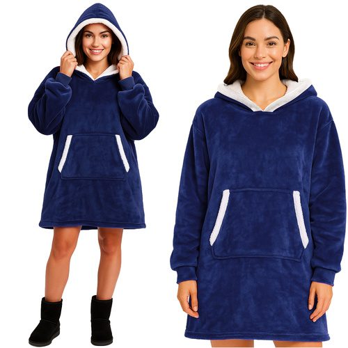 Mikina s oversize kapucňou RUHHY Farba: modrá Mikina s oversize kapucňou RUHHY Farba: modrá