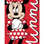 Dětská bavlněná osuška Robin Minnie 70x140 cm červená