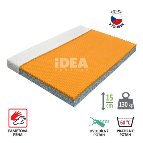 Matrac s poťahom IDEA VISCO 140x200x15 M18 Matrac s poťahom IDEA VISCO 140x200x15 M18