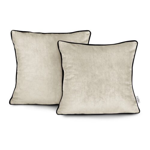 Dekoratívne obliečky na vankúš zamat 2 ks 45x45 cm krémové Dekoratívne obliečky na vankúš zamat 2 ks 45x45 cm krémové