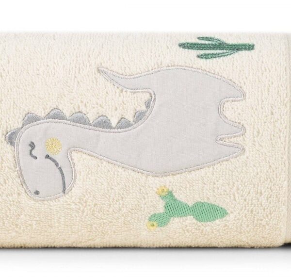 Detská bavlnená osuška BABY40 Dino 50x90 cm krémová
