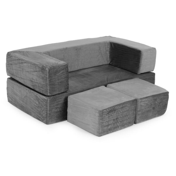 Detská modulárna pohovka DIY 4 diely sivá