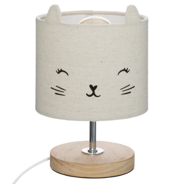 Detská nočná lampa mačka krémová