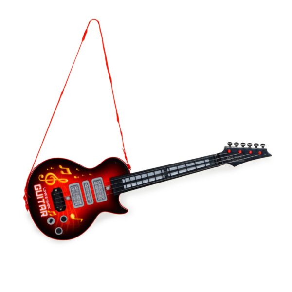 Detská rocková gitara červeno-čierna