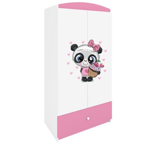 Detská šatníková skriňa BABYDREAMS Panda ružová Detská šatníková skriňa BABYDREAMS Panda ružová