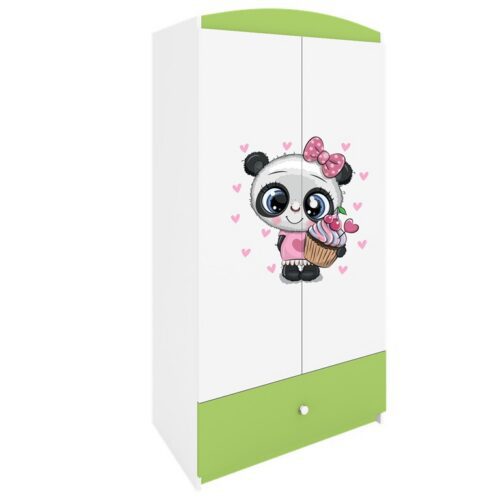 Detská šatníková skriňa BABYDREAMS Panda zelená Detská šatníková skriňa BABYDREAMS Panda zelená
