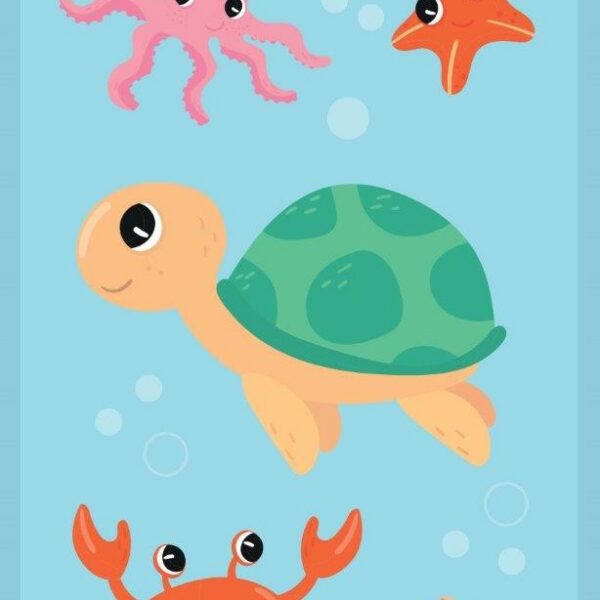 Detský bavlnený uterák KIDS 002 30x50 cm modrý