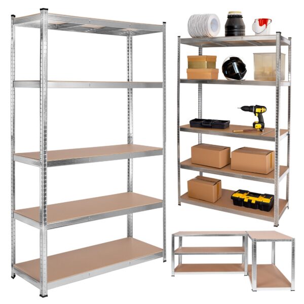 Dielenský regál IRONHOLD 205x120 cm strieborný