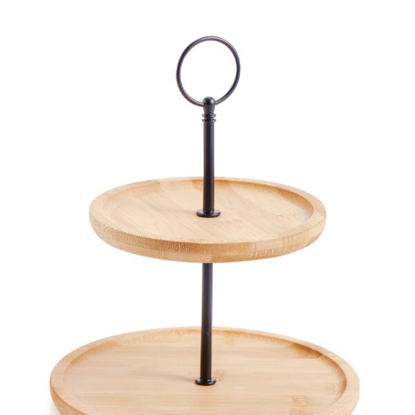 Dvojposchodový servírovací podnos Modern Kitchen bambus
