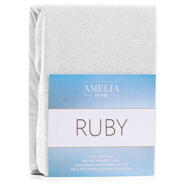 Froté prestieradlo s gumou AmeliaHome Ruby biele