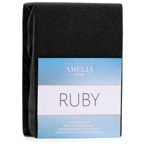 Froté prestieradlo s gumou AmeliaHome Ruby čierne Froté prestieradlo s gumou AmeliaHome Ruby čierne