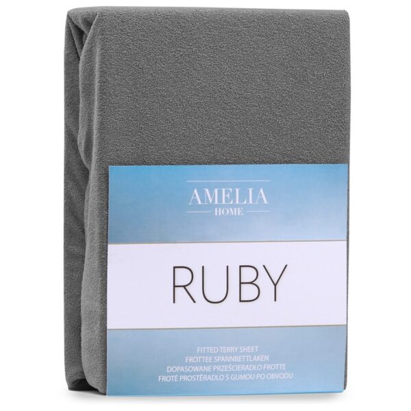 Froté prestieradlo s gumou AmeliaHome Ruby grafitové