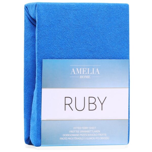 Froté prestieradlo s gumou AmeliaHome Ruby modré