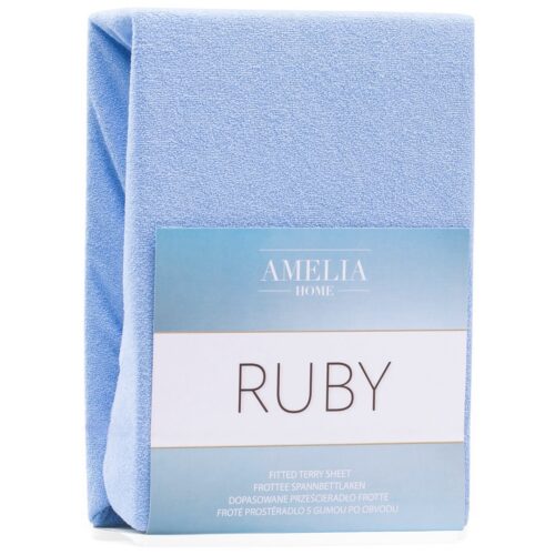 Froté prestieradlo s gumou AmeliaHome Ruby svetlomodré Froté prestieradlo s gumou AmeliaHome Ruby svetlomodré