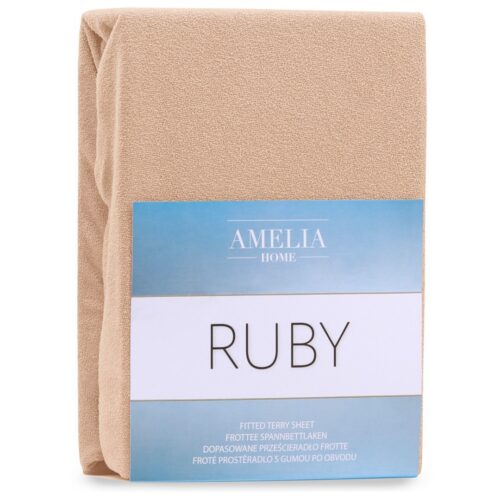Froté prestieradlo s gumou AmeliaHome Ruby tmavobéžové Froté prestieradlo s gumou AmeliaHome Ruby tmavobéžové