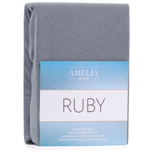 Froté prestieradlo s gumou AmeliaHome Ruby tmavosivé
