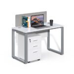 Kancelársky stôl s kontajnerom Houseland Prime Max 01 120 cm biely