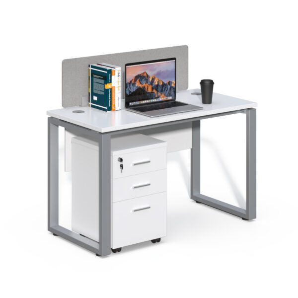 Kancelársky stôl s kontajnerom Houseland Prime Max 01 120 cm biely