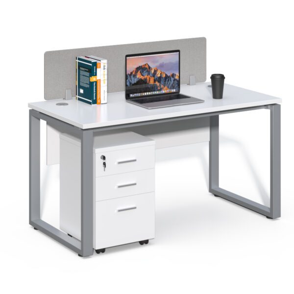 Kancelársky stôl s kontajnerom Houseland Prime Max 01 140 cm biely
