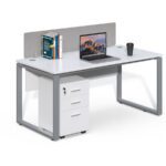 Kancelársky stôl s kontajnerom Houseland Prime Max 01 160 cm biely