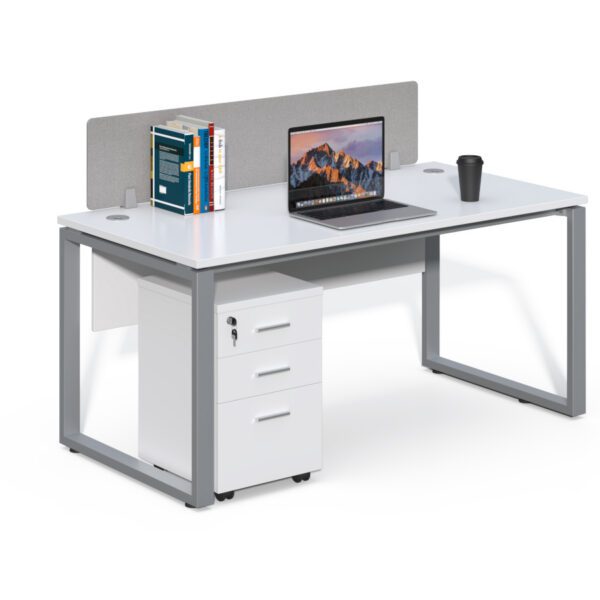 Kancelársky stôl s kontajnerom Houseland Prime Max 01 160 cm biely
