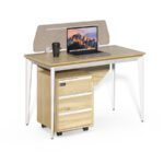Kancelársky stôl s kontajnerom Houseland Profit Max 01 1206 dub/biely