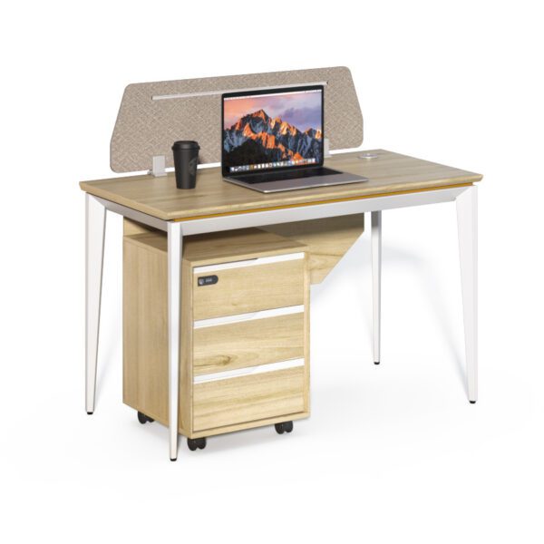 Kancelársky stôl s kontajnerom Houseland Profit Max 01 1206 dub/biely