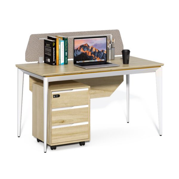 Kancelársky stôl s kontajnerom Houseland Profit Max 01 1407 dub/biely