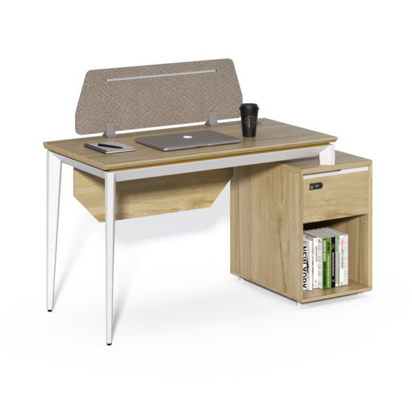 Kancelársky stôl s skrinkou Houseland Profit Max 03 1406 dub/biely