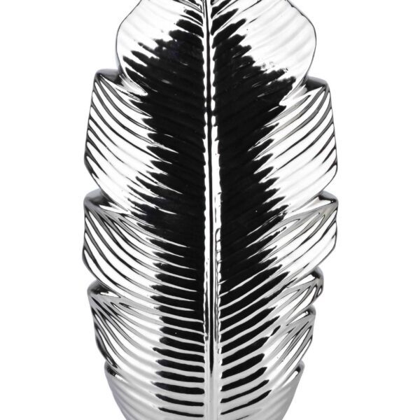 Keramická váza LEAF 35 cm strieborná