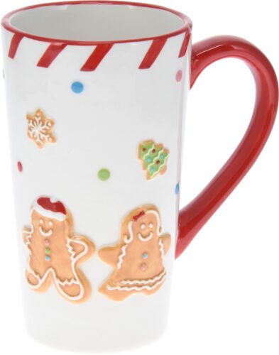 Keramický hrnček Lissa 15 cm biely/červený Keramický hrnček Lissa 15 cm biely/červený