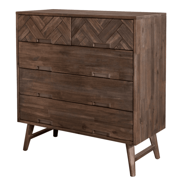 Komoda Ashton 100 cm z masívu tmavohnedá