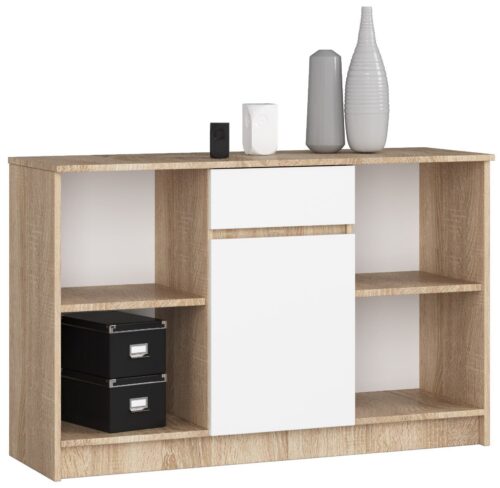 Komoda B-17 120 cm dub sonoma/biela Komoda B-17 120 cm dub sonoma/biela