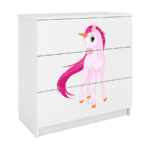 Komoda Babydreams 80 cm jednorožec biela
