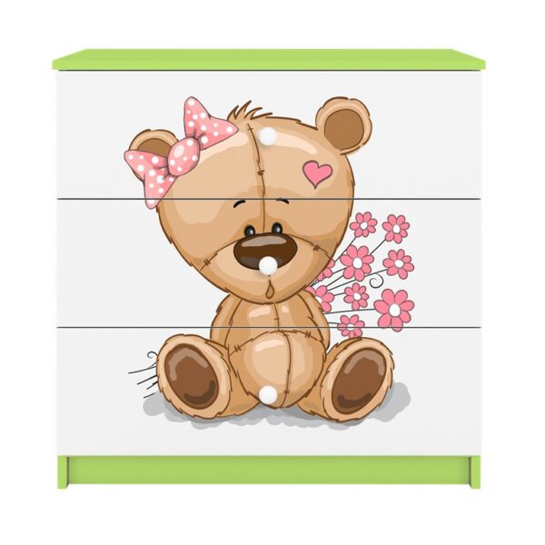 Komoda Babydreams 80 cm macko zelená