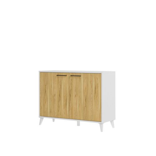 Komoda Barris 44 110 cm orech americký/biela Komoda Barris 44 110 cm orech americký/biela