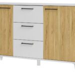 Komoda Barris 45 140 cm orech americký/biela