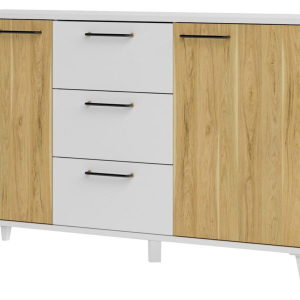 Komoda Barris 45 140 cm orech americký/biela