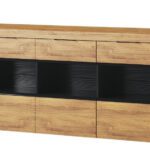 Komoda Kama II 47 170 cm dub Camargue/čierna