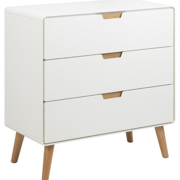 Komoda Lowell 80 cm biela/dub prírodný
