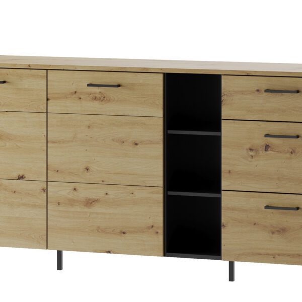 Komoda Lucas II 48 180 cm dub Artisan/čierna