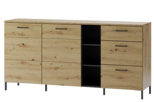 Komoda Lucas II 48 180 cm dub Artisan/čierna Komoda Lucas II 48 180 cm dub Artisan/čierna