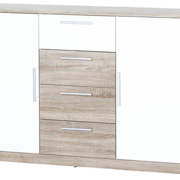 Komoda Milo 05 145 cm dub sonoma/biela