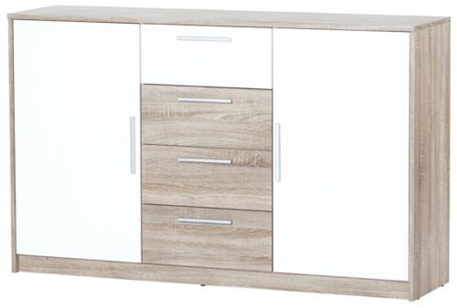 Komoda Milo 05 145 cm dub sonoma/biela Komoda Milo 05 145 cm dub sonoma/biela