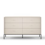Komoda Mono II 154 cm so zásuvkami béžová/čierna