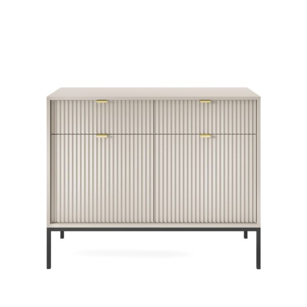 Komoda Nova 104 cm so zásuvkami kašmír/čierna