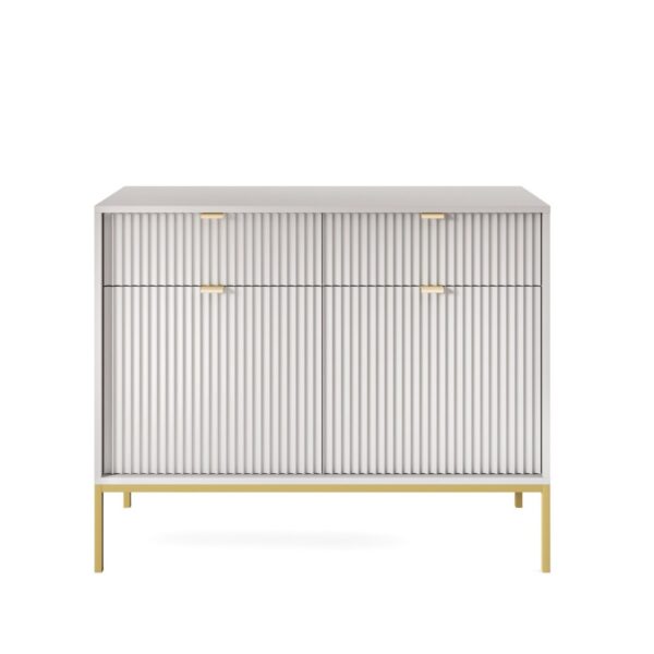 Komoda Nova 104 cm so zásuvkami sivá/zlatá